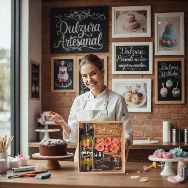Equipo de Dulzura Artesanal preparando tortas personalizadas en Cali